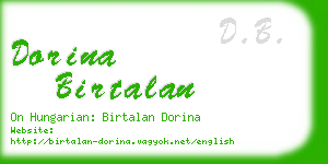 dorina birtalan business card